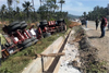 Uppinangady: Stationed gas tanker moves all of a sudden; overturns